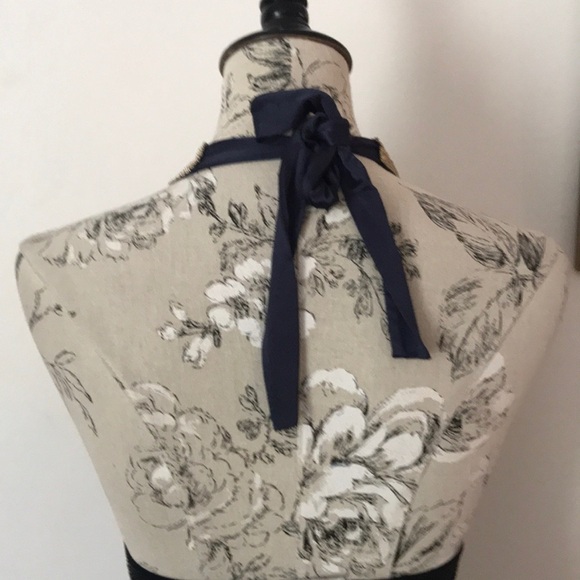 BCBGMAXAZRIA Navy Gold Halter Dress XXS - Picture 5 of 7